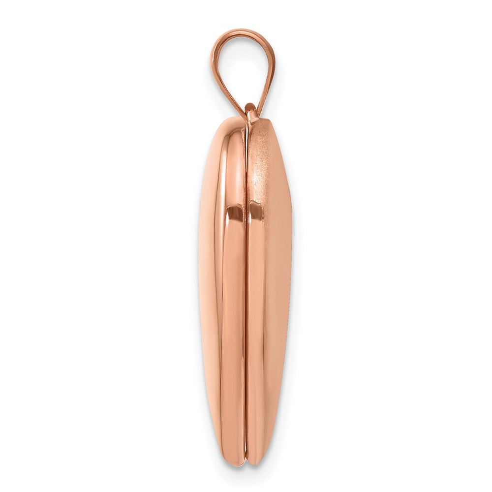 Sterling Silver Rose Gold-Plated 24mm Plain Heart Locket