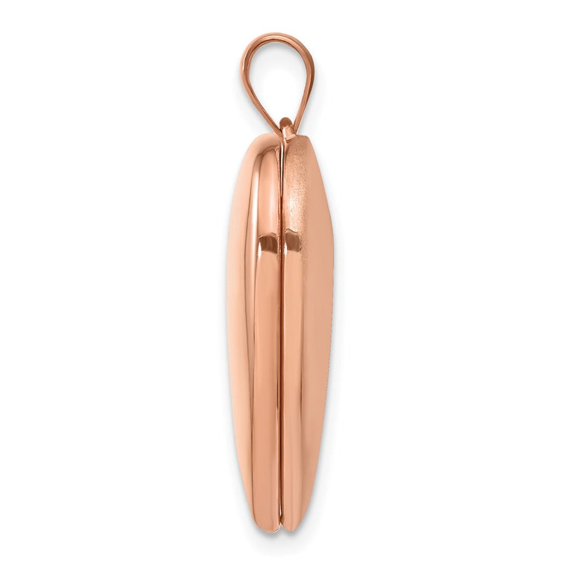 Sterling Silver Rose Gold-Plated 24mm Plain Heart Locket