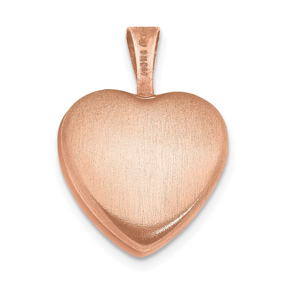 Sterling Silver Rose Gold-Plated Flower Border 12mm Heart Locket