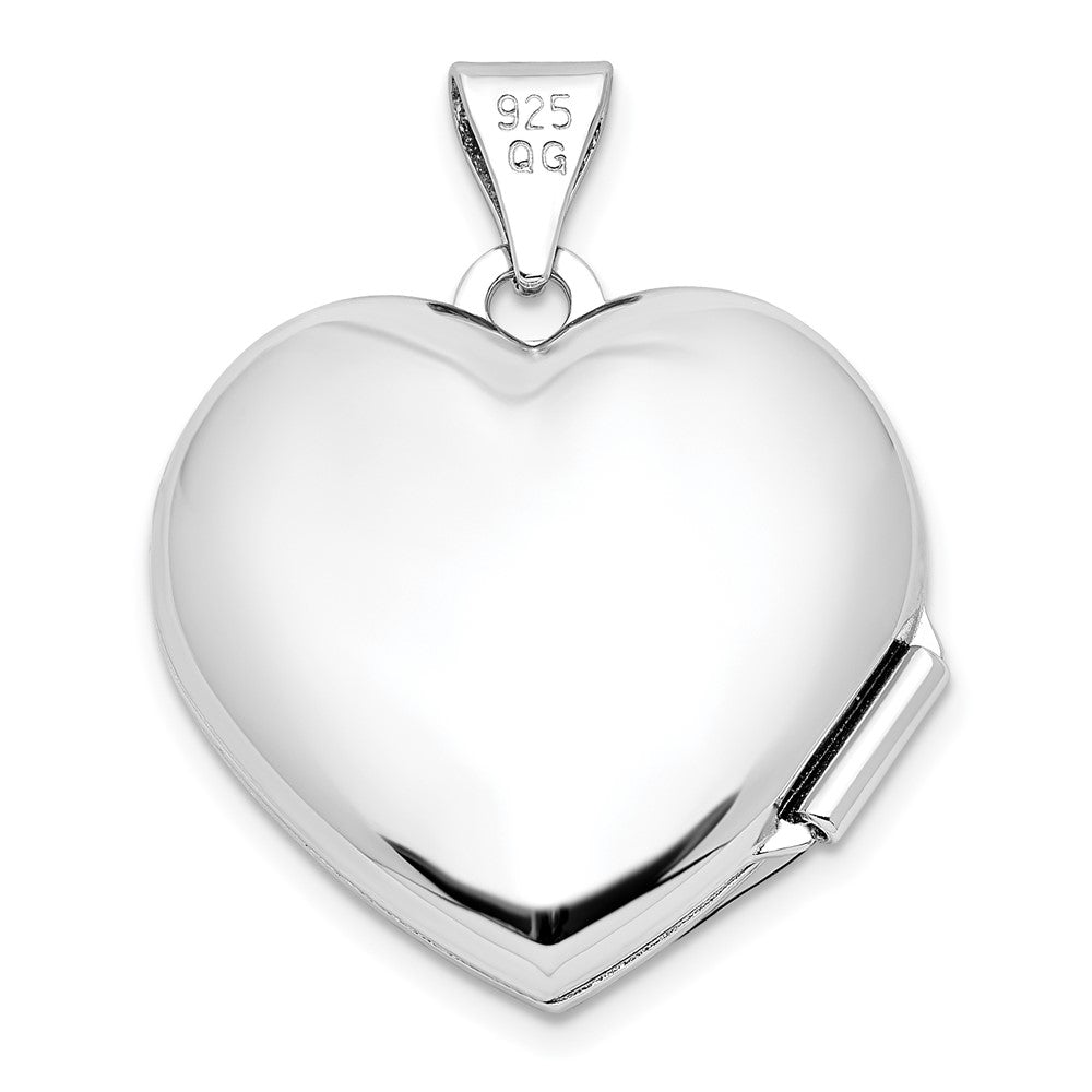 Sterling Silver Rhod-Plate Rose & Gold-Tone Flower I Love You Heart Locket