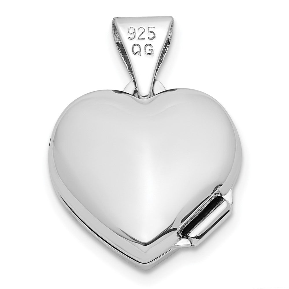 Sterling Silver Rhodium-Plated & Gold-Tone Floral Mom Heart Locket
