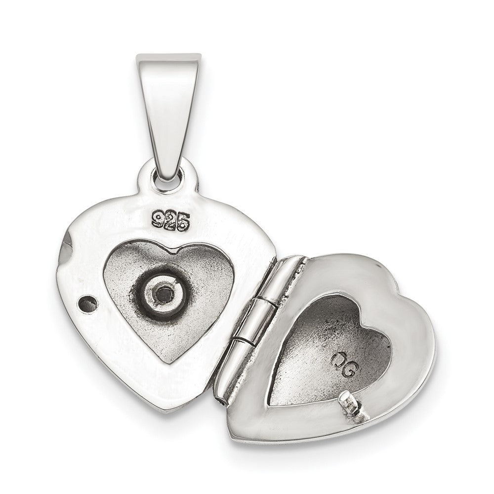 Sterling Silver Cz Heart Locket