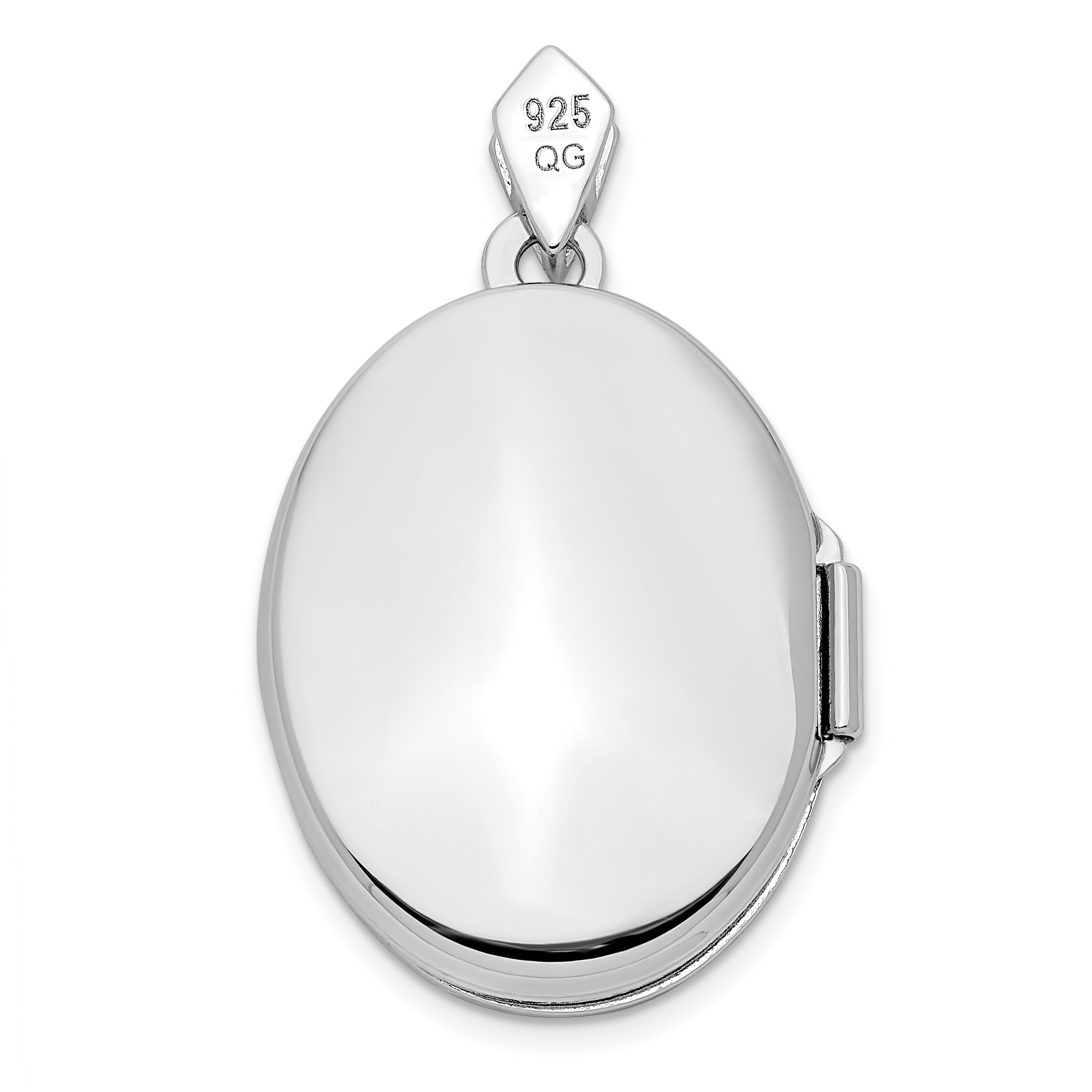 Sterling Silver Rhodium Plate Polished & Textured Diamond Tree Locket