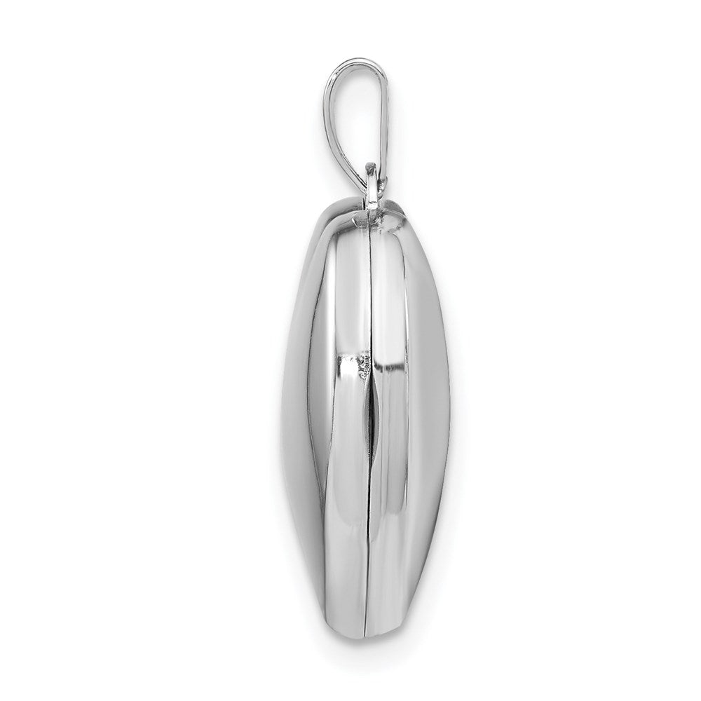 Sterling Silver Rhodium-Plated Polished 18mm Heart Locket