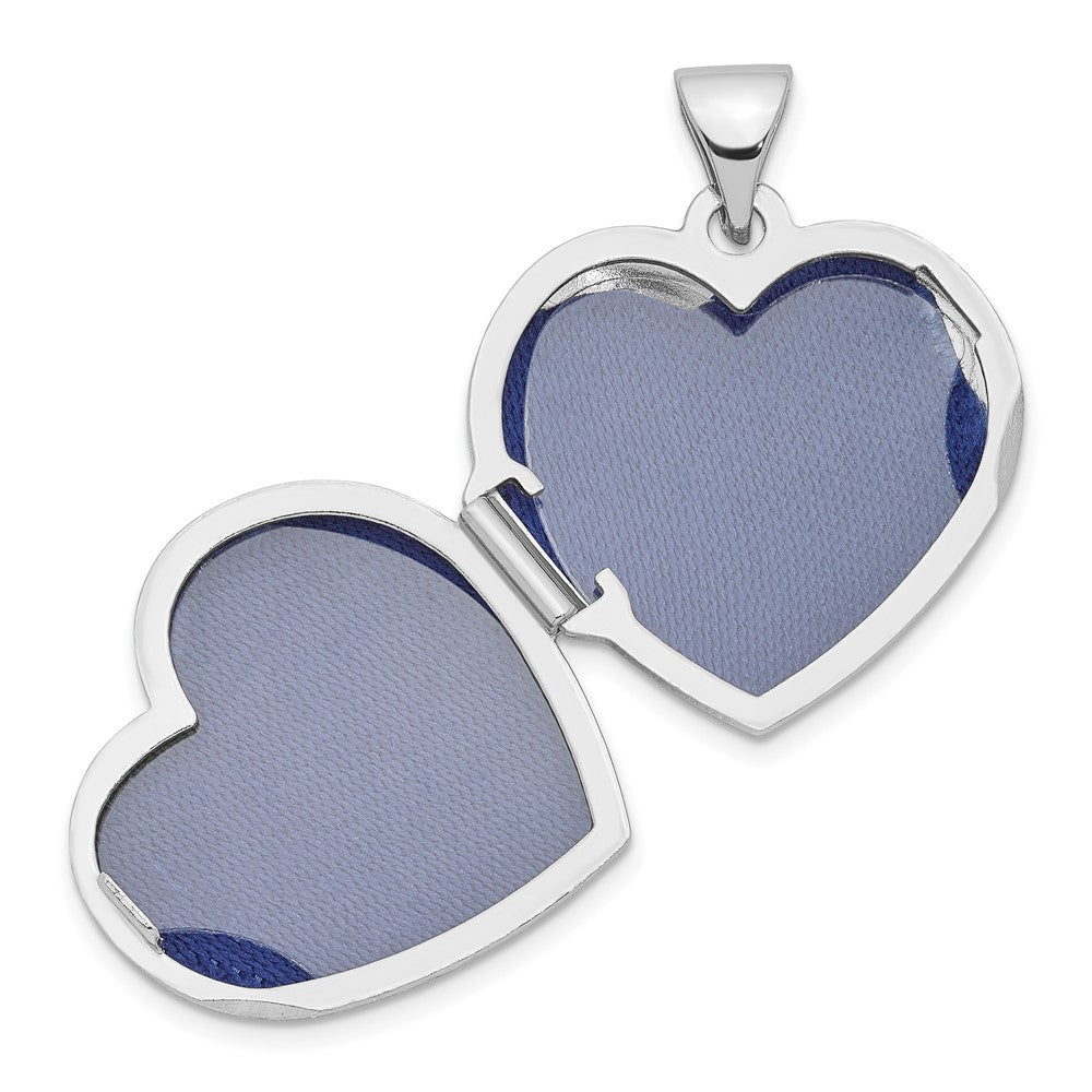 Sterling Silver Rhodium-Plated Polished 18mm Heart Locket