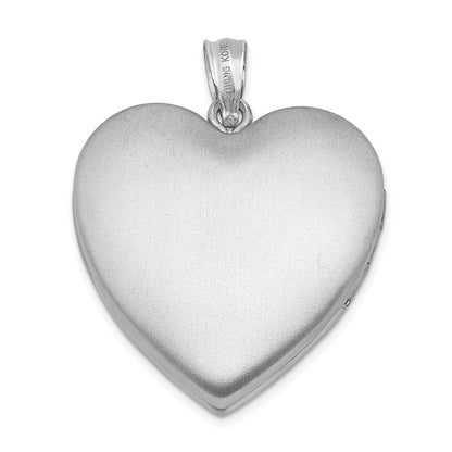 Sterling Silver Rhodium-Plated Enameled Rose Ash Holder Heart Locket