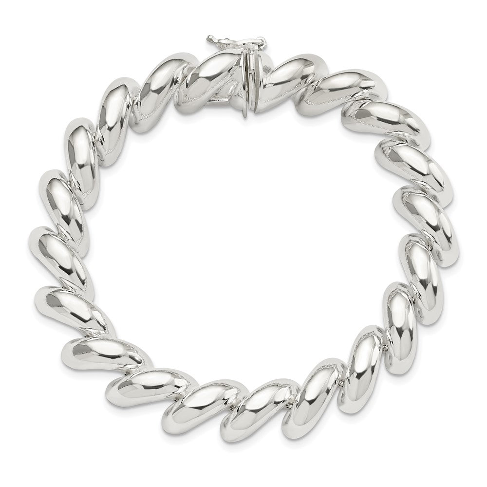 8 Inch Sterling Silver 12mm San Marco Bracelet