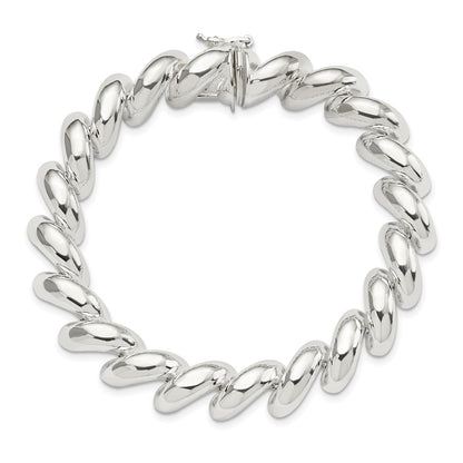 8 Inch Sterling Silver 12mm San Marco Bracelet