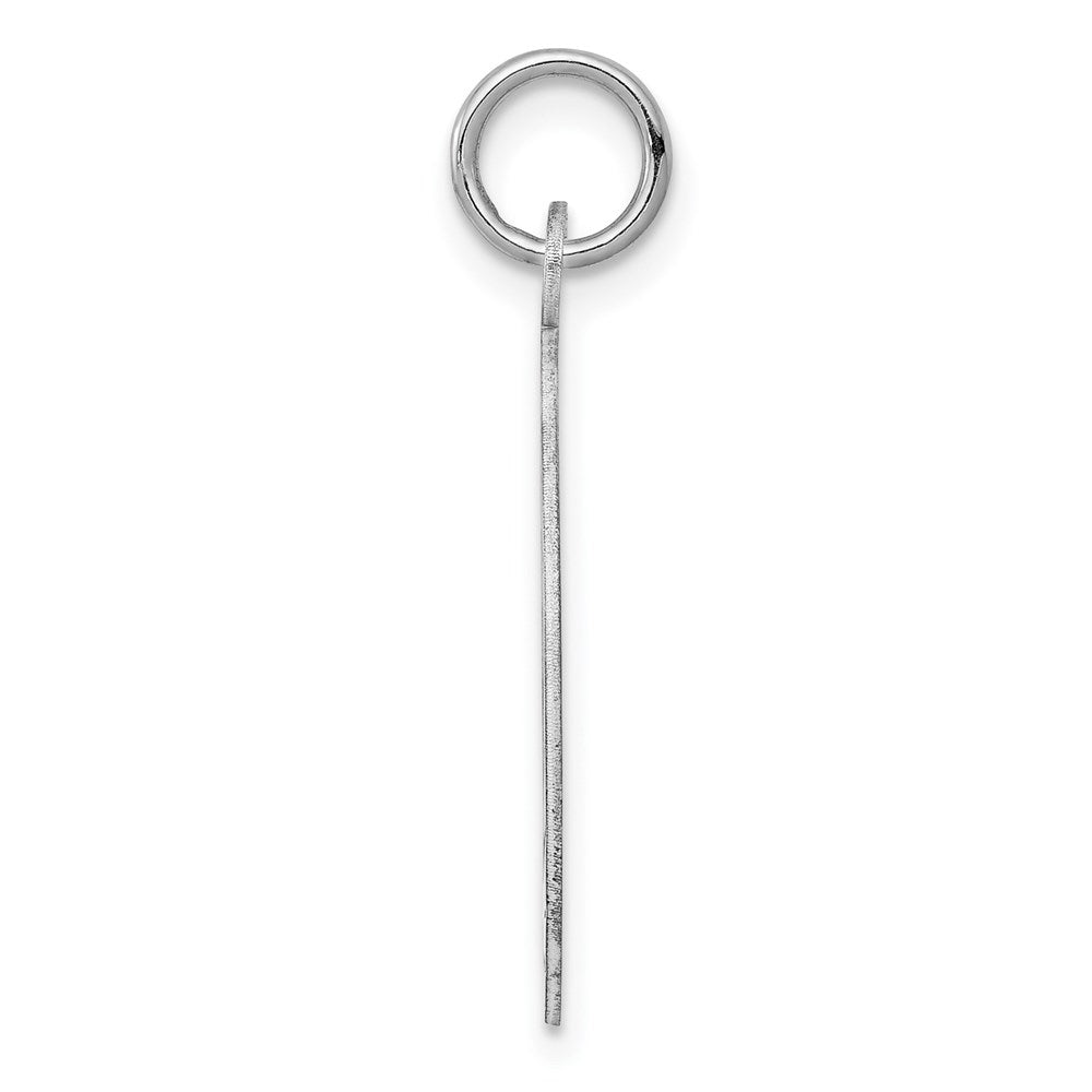 Sterling Silver Rhodium-Plated Engraveable Girl Disc Charm