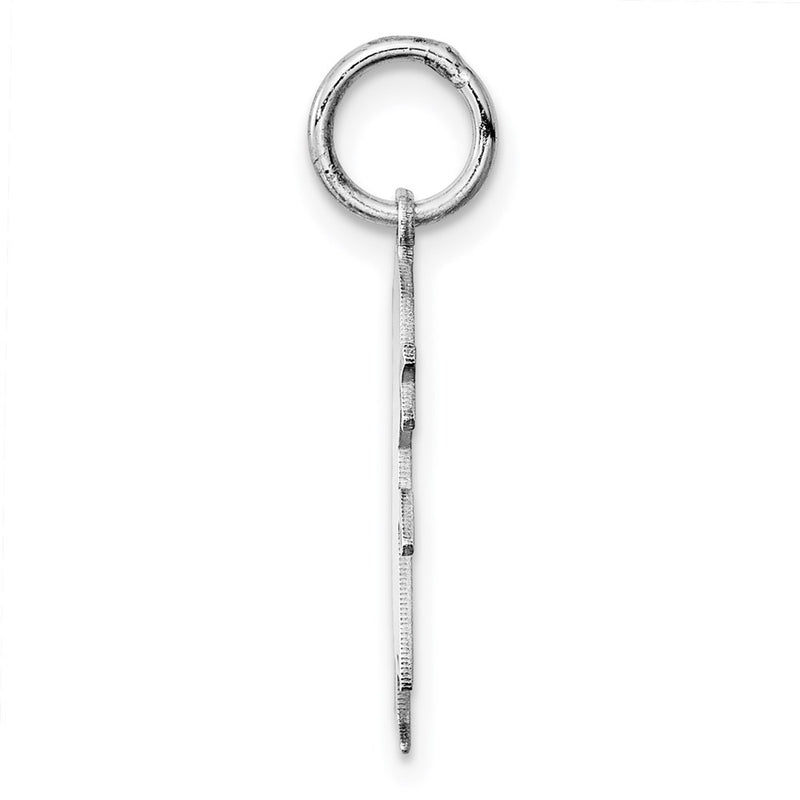 Sterling Silver Rh-Plt Engravable Girl Polished Front/back Disc Charm