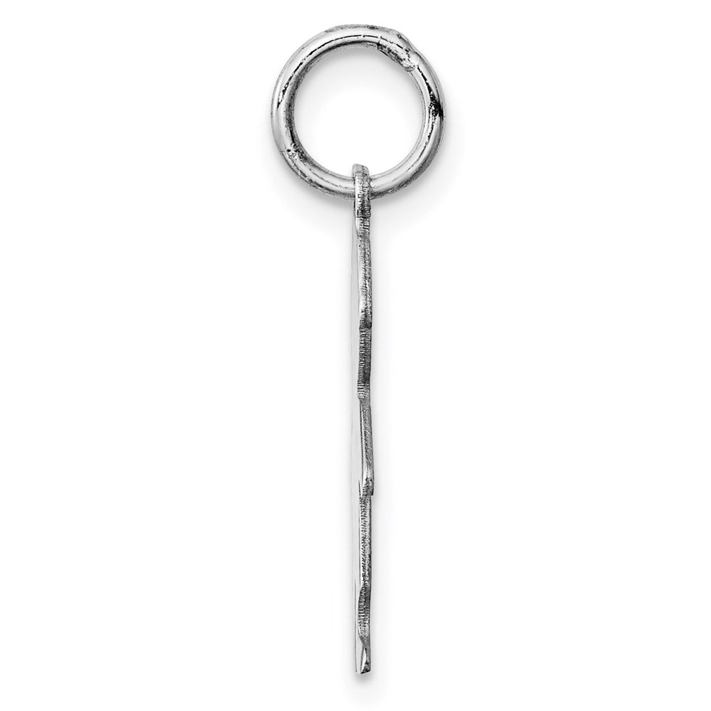 Sterling Silver Rhodium Plated Eng. Boy Polished Front/back Disc Charm
