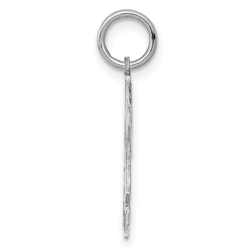 Sterling Silver Ss Rh-Plt Engraveable Boy/Girl Polished Front/Satin Back Disc Charm