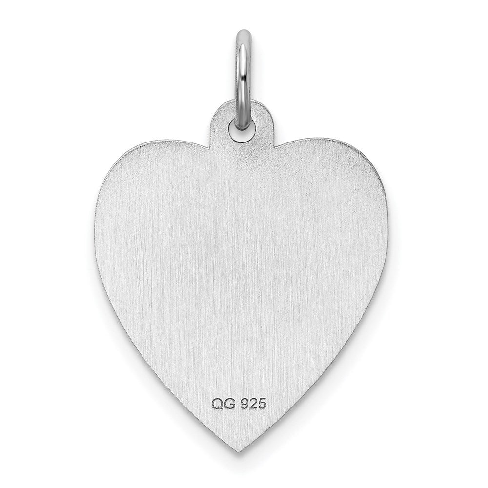 Sterling Silver Rhodium-Plated Engraveable Girl Disc Charm