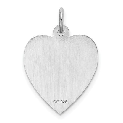Sterling Silver Rhodium-Plated Engraveable Girl Disc Charm