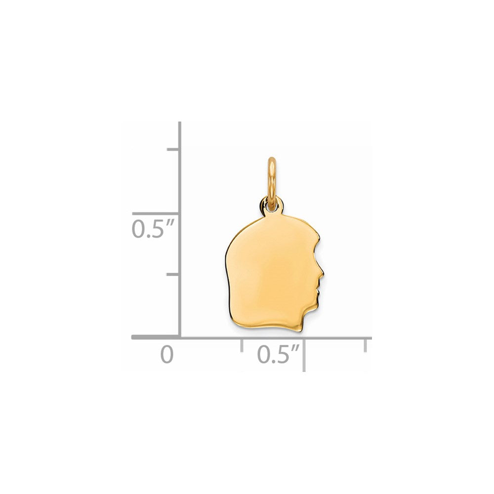 Ss/Gold Plated Sterling Silver Gp Engraveable Girl Polished Disc Charm