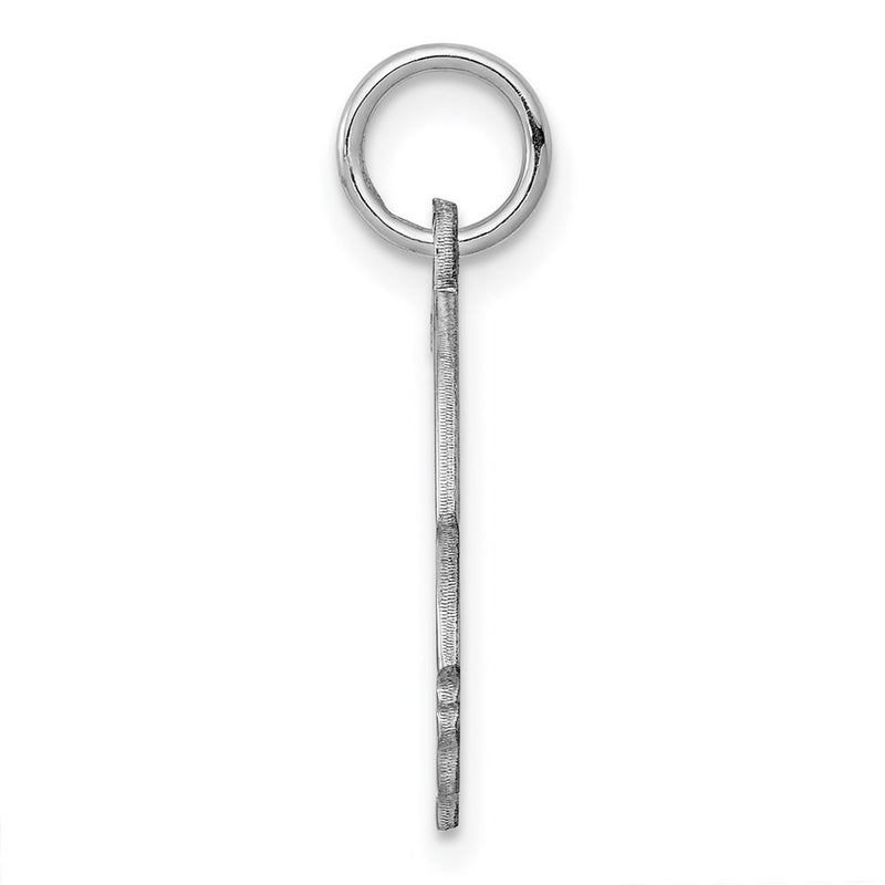 Sterling Silver Rh-Plt Engraveable Boy Disc Charm Polish On Front/Back