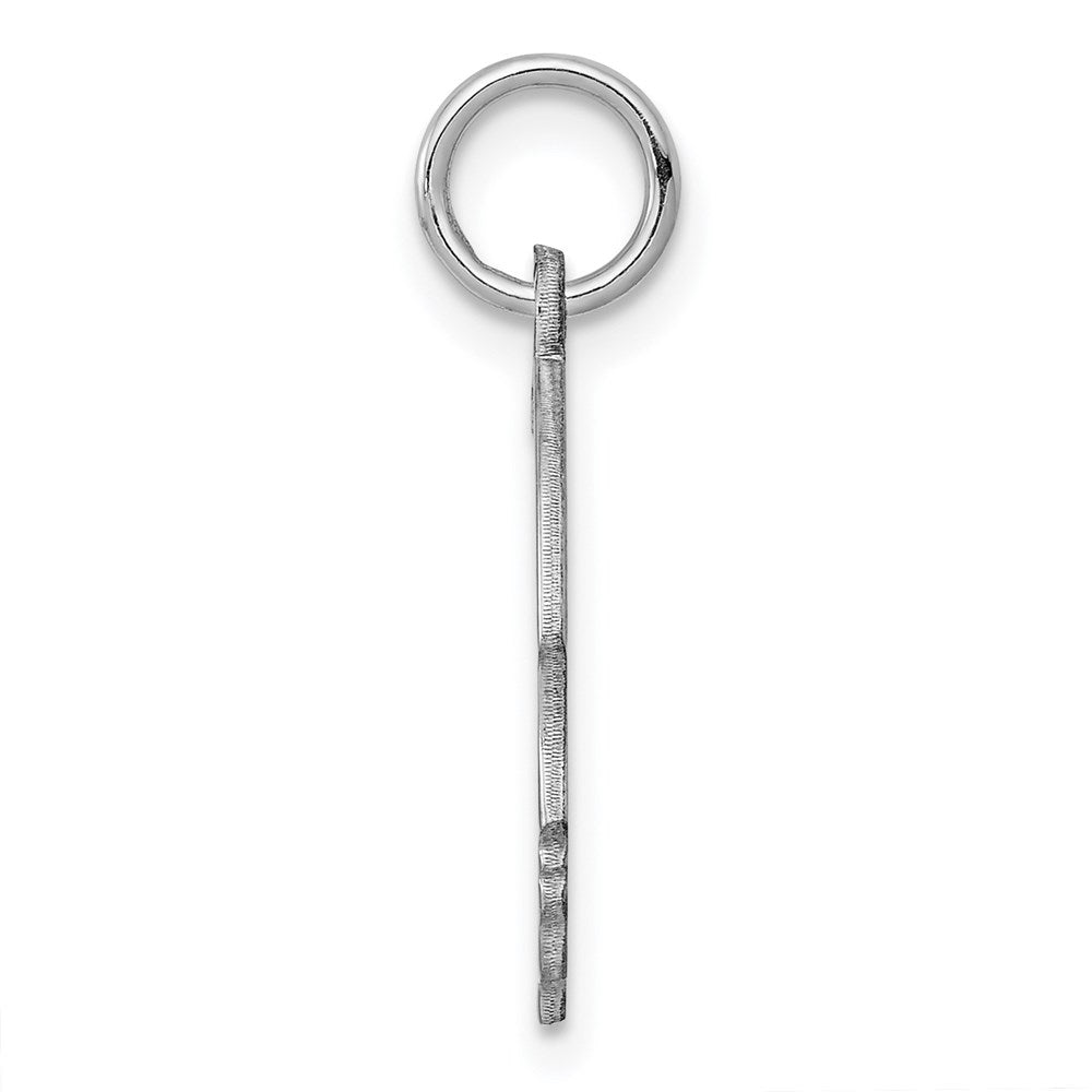 Sterling Silver Sterl Rh-Plt Engraveable Boy Polished Front/Satin Back Disc Charm