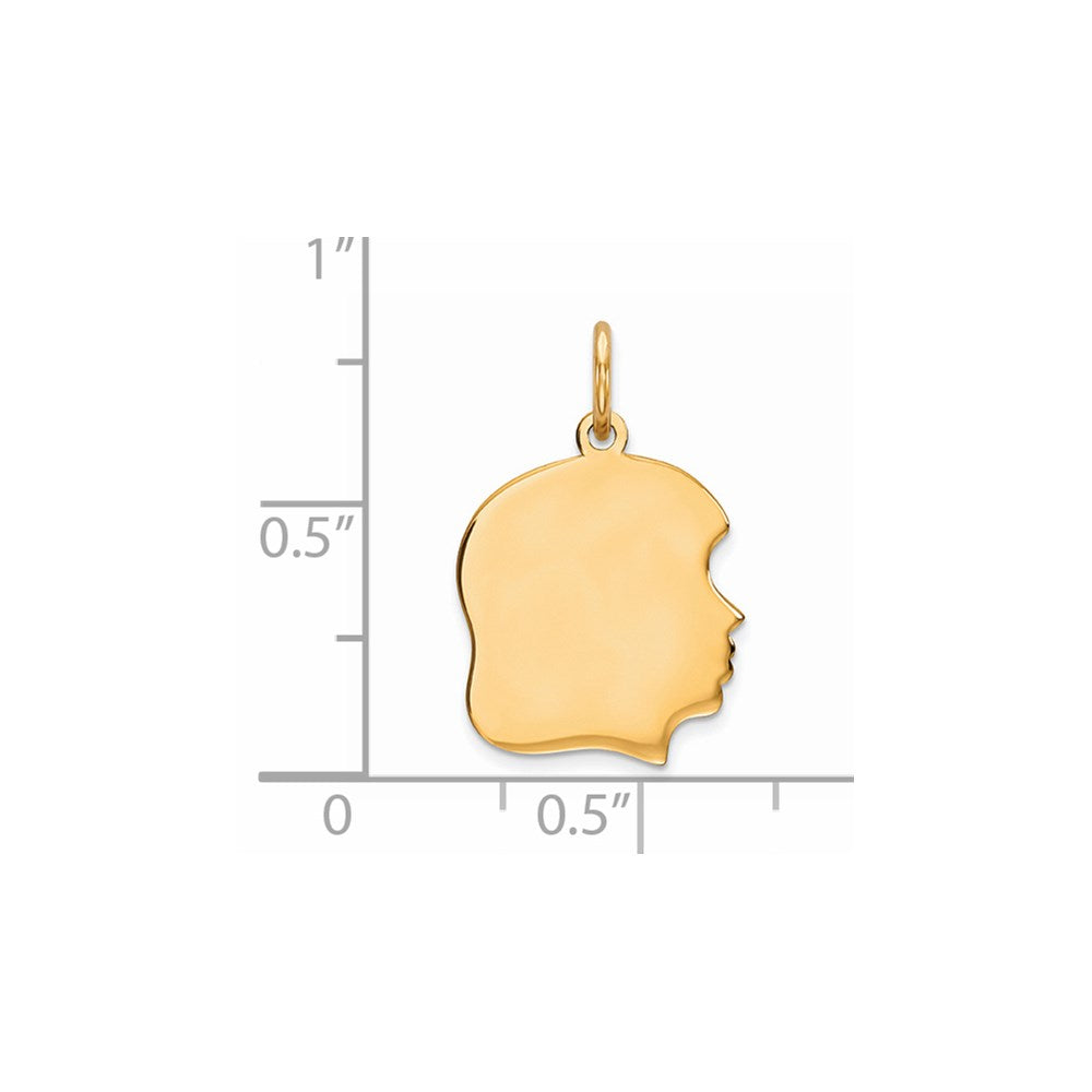 Ss/Gold Plated Sterling Silver Gp Engraveable Girl Polished Disc Charm
