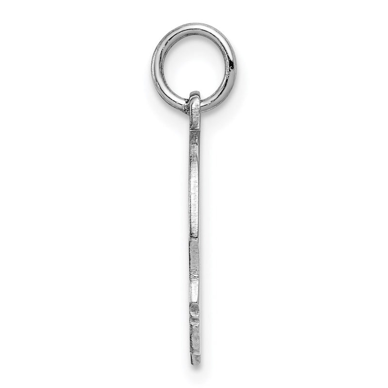 Sterling Silver Sterl Rh-Plt Engraveable Boy Polished Front/Satin Back Disc Charm