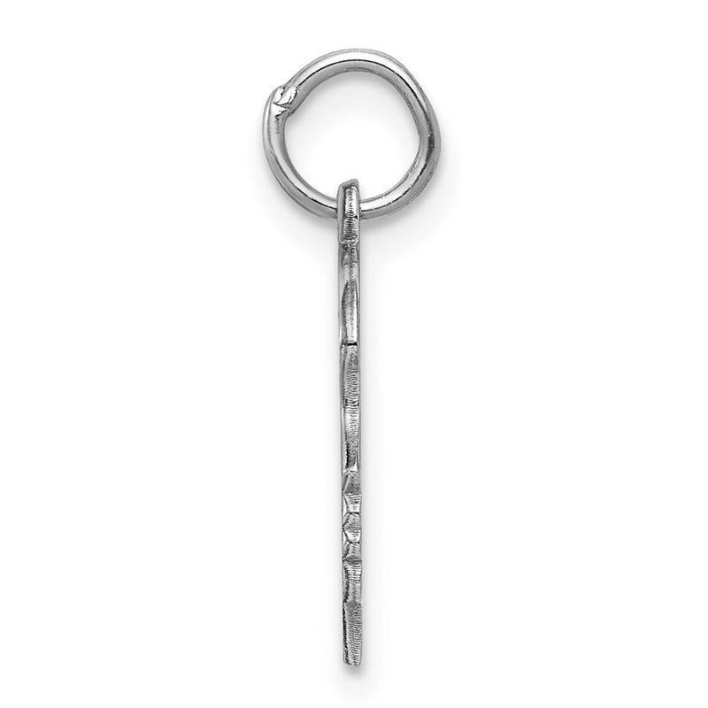 Sterling Silver Sterl Rh-Plt Engraveable Girl Polished Front/Satin Back Disc Charm