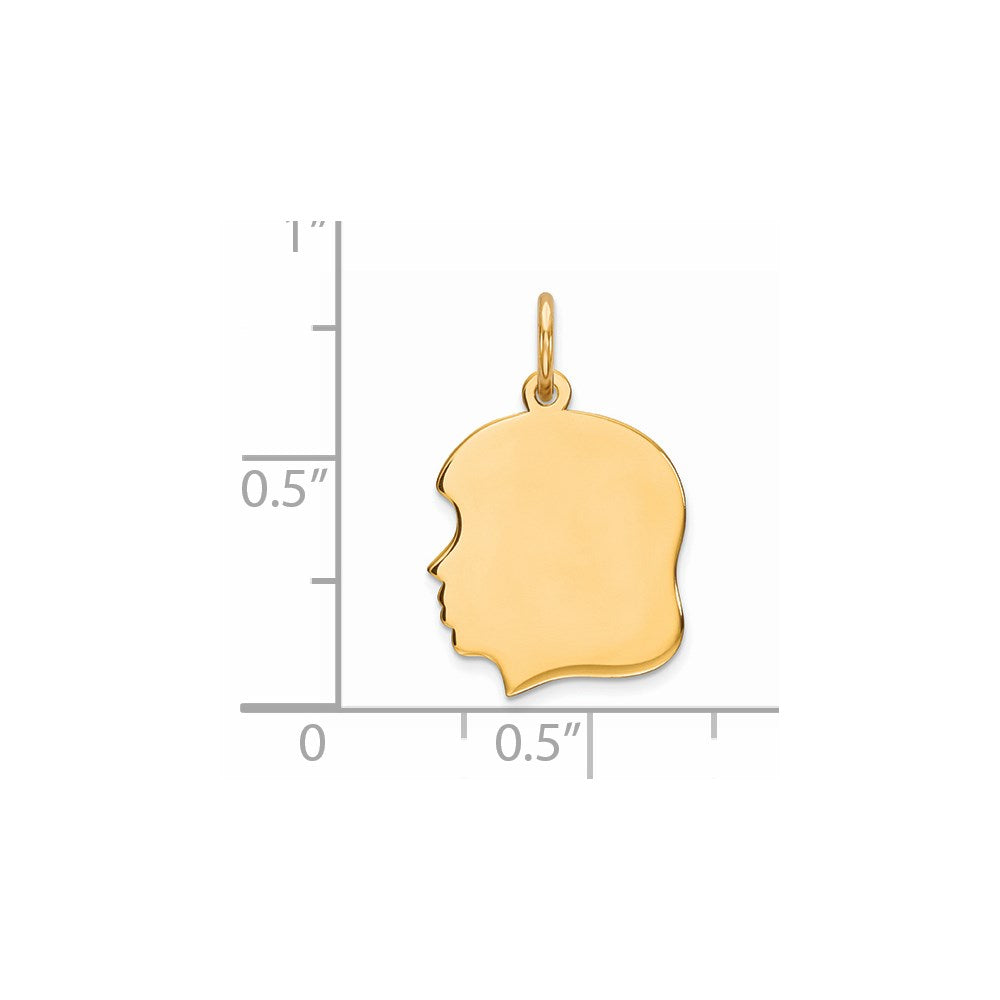 Ss/Gold Plated Sterling Silver Gp Engraveable Girl Polished Disc Charm