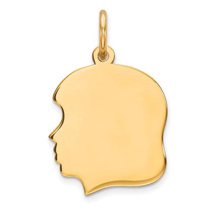 Ss/Gold Plated Sterling Silver Gp Engraveable Girl Polished Disc Charm