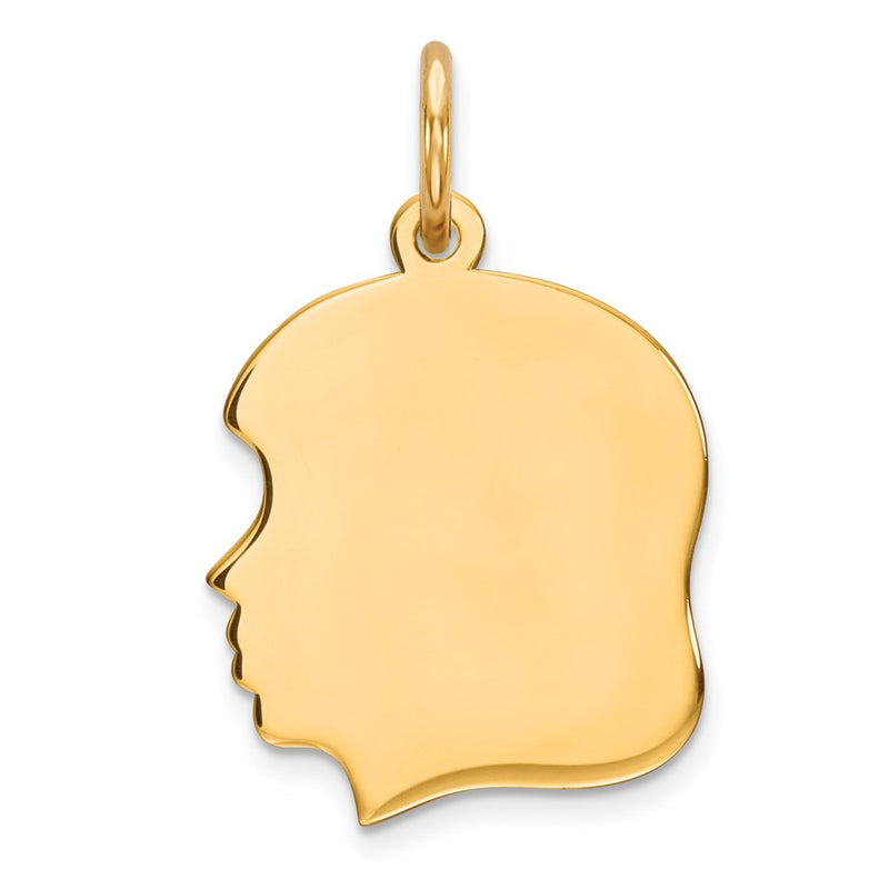 Ss/Gold Plated Sterling Silver Gp Engraveable Girl Polished Disc Charm