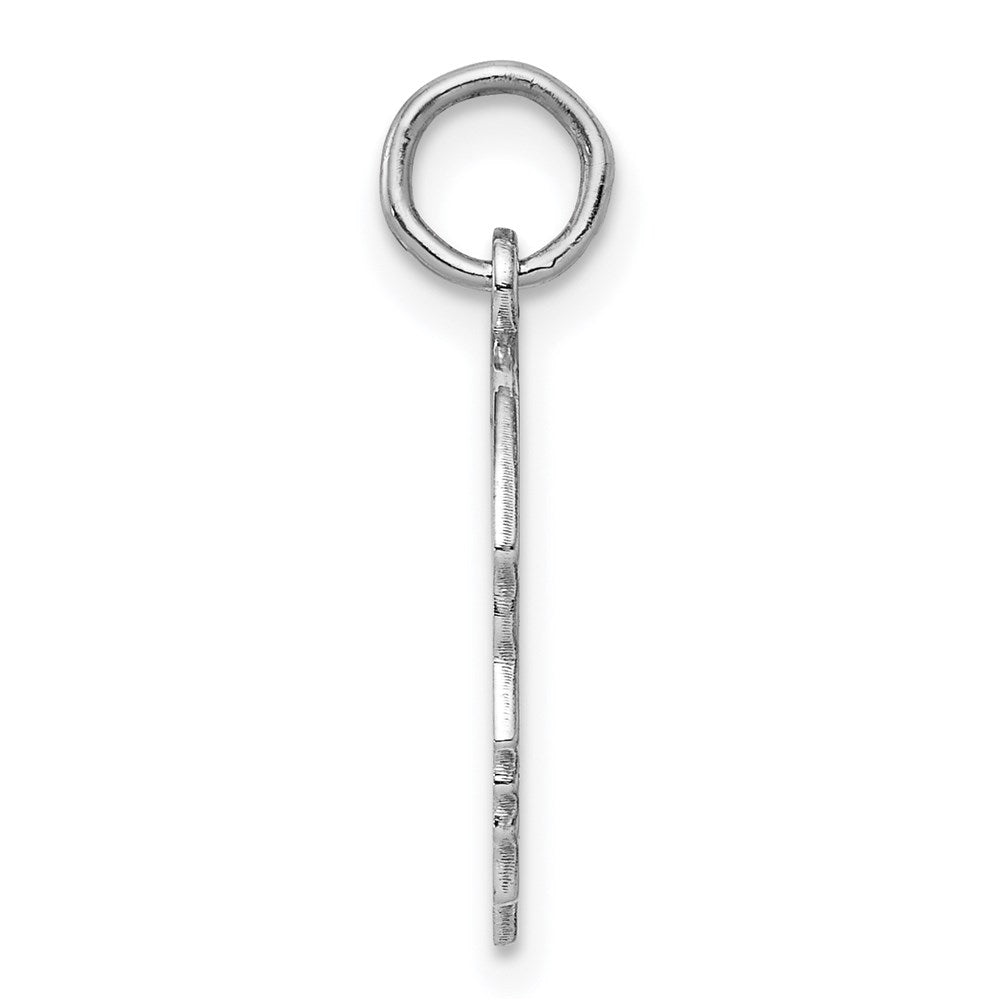 Sterling Silver Sterl Rh-Plt Engraveable Boy Polished Front/Satin Back Disc Charm