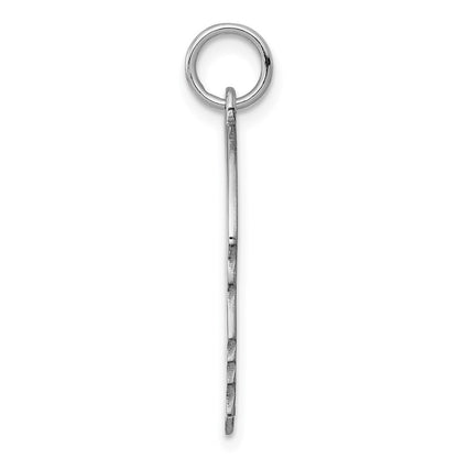 Sterling Silver Rhod-Plate Eng. Boy Disc Charm Polish on Front/back