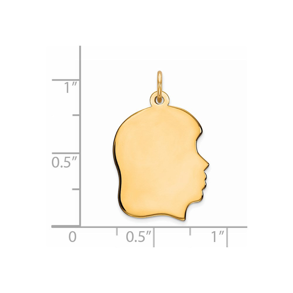 Ss/Gold Plated Sterling Silver Gp Engraveable Girl Polished Disc Charm
