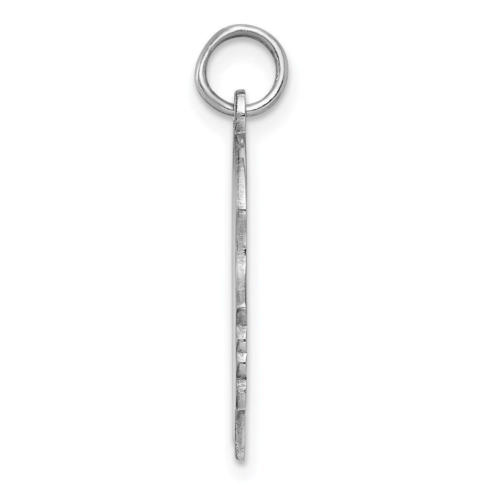Sterling Silver Rhod-Plate Eng. Girl Disc Charm Polish on Front/back