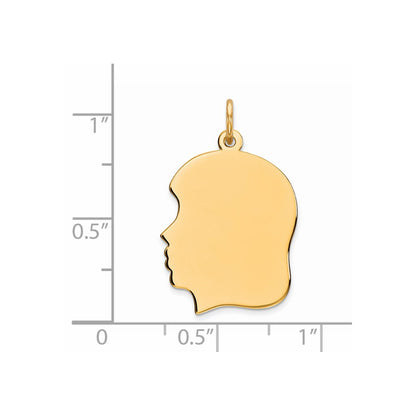 Ss/Gold Plated Sterling Silver Gp Engraveable Girl Polished Disc Charm