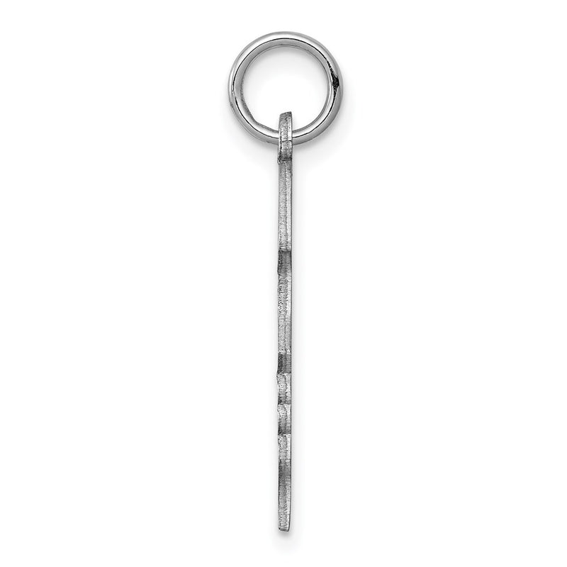 Sterling Silver Sterl Rh-Plt Engraveable Girl Polished Front/Satin Back Disc Charm