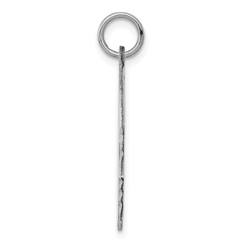 Sterling Silver Sterl Rh-Plt Engraveable Boy Polished Front/Satin Back Disc Charm