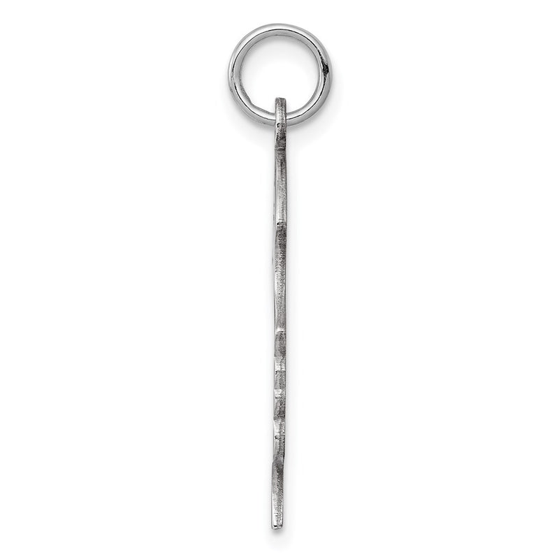 Sterling Silver Rh-Plt Engravable Girl Disc Charm Polish on Front/back