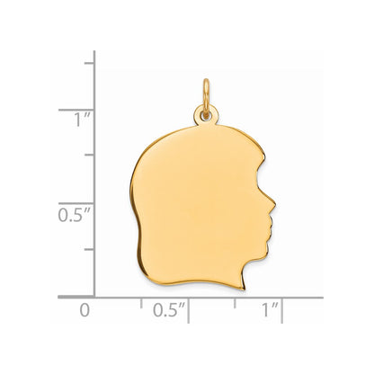 Ss/Gold Plated Sterling Silver Gp Engraveable Girl Polished Disc Charm