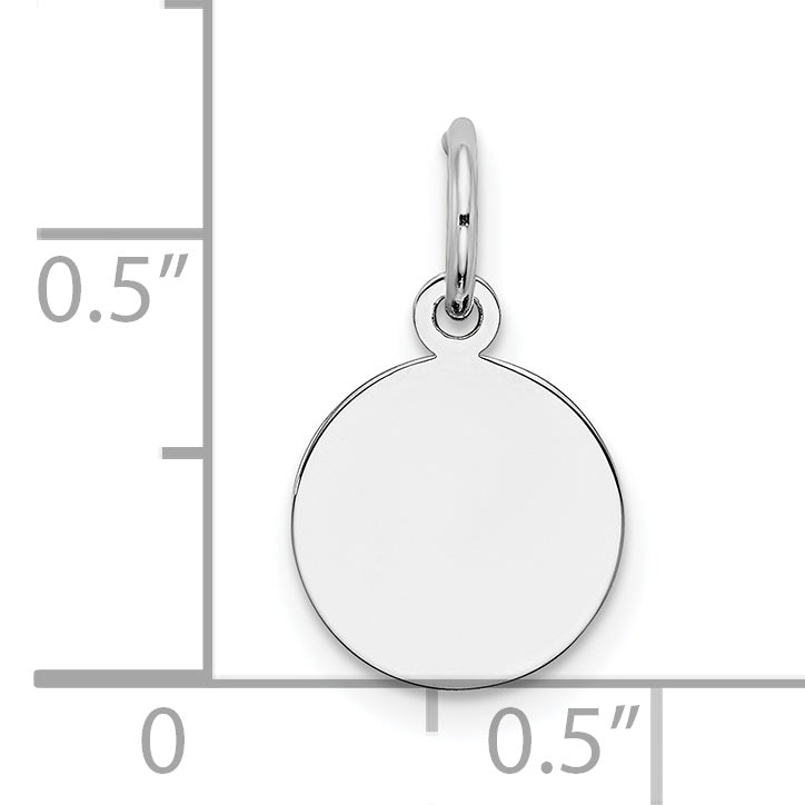 Sterling Silver Ss Rh-Plt Engraveable Round Polished Front/Satin Back Disc Charm