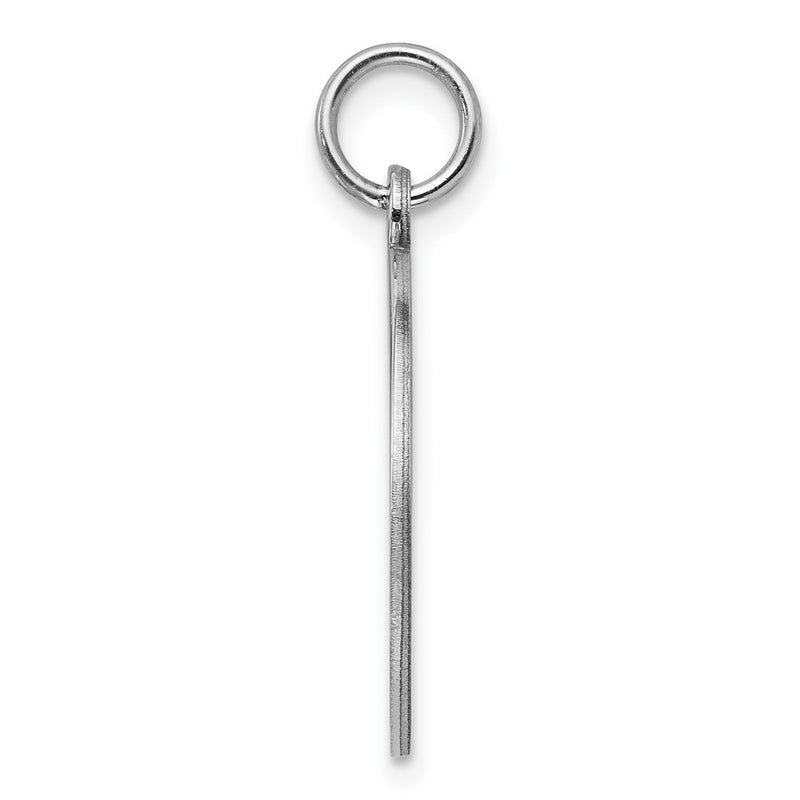Sterling Silver Ss Rh-Plt Engraveable Round Polished Front/Satin Back Disc Charm
