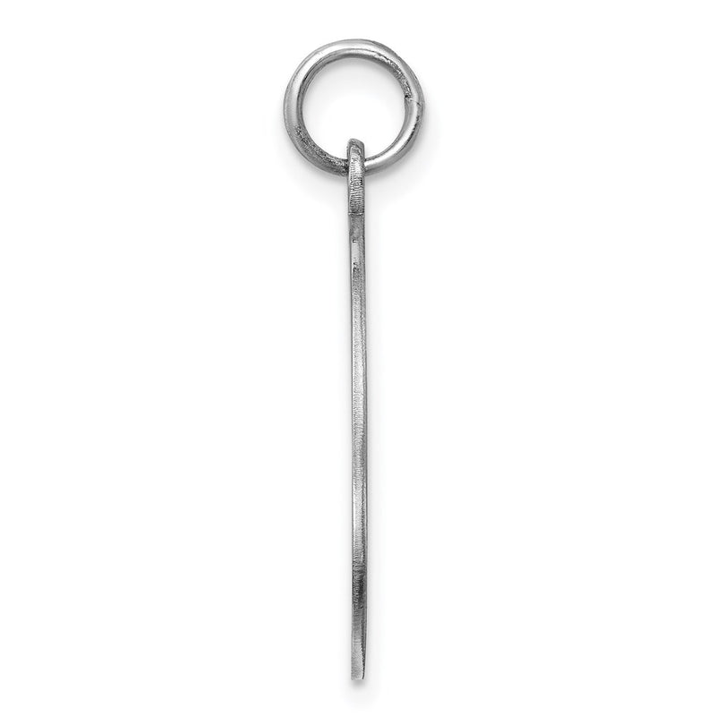 Sterling Silver Ss Rh-Plt Engraveable Round Polished Front/Satin Back Disc Charm