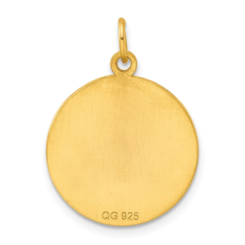 Ss/Gold Plated Sterling Silver Gp Engraveable Round Polished Disc Charm
