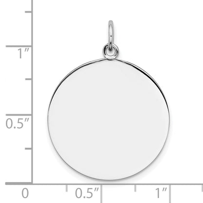 Sterling Silver Rh-Plt Engraveable Round Polished Front/back Disc Charm