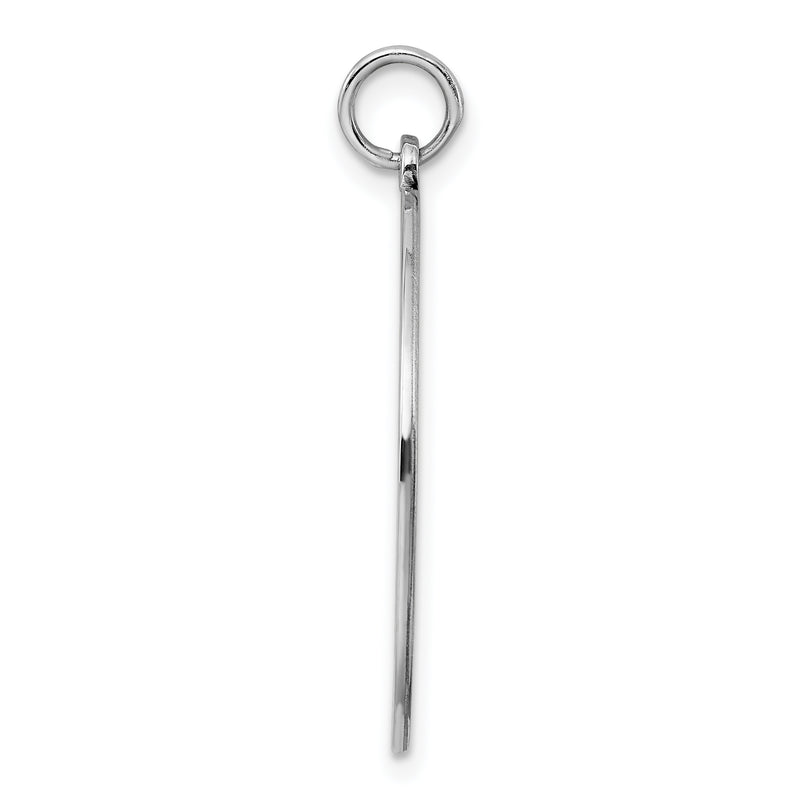 Sterling Silver Rhod-Plated Eng. Rnd Polish Front/Back Disc Charm