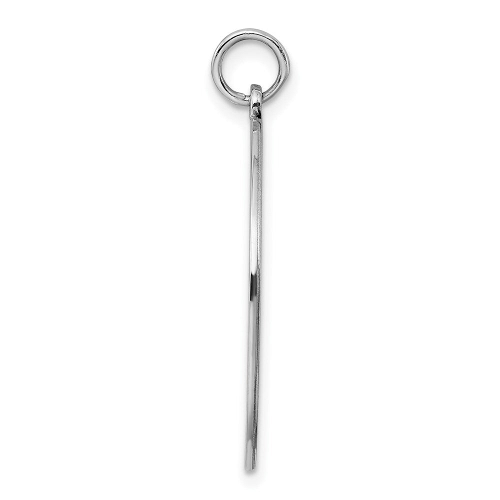 Sterling Silver Rhodium Plated Eng. Rnd Polish Front/back Disc Charm
