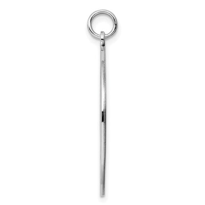 Sterling Silver Rhodium Plated Eng. Rnd Polish Front/back Disc Charm
