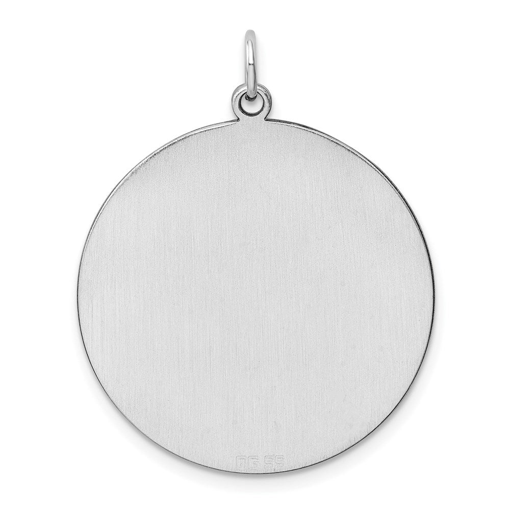 Sterling Silver Rhodium Plated Eng. Rnd Polish Front/back Disc Charm