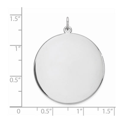 Sterling Silver Rhodium Plated Eng. Rnd Polish Front/back Disc Charm