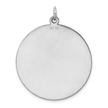 Sterling Silver Rhodium Plated Eng. Rnd Polish Front/back Disc Charm
