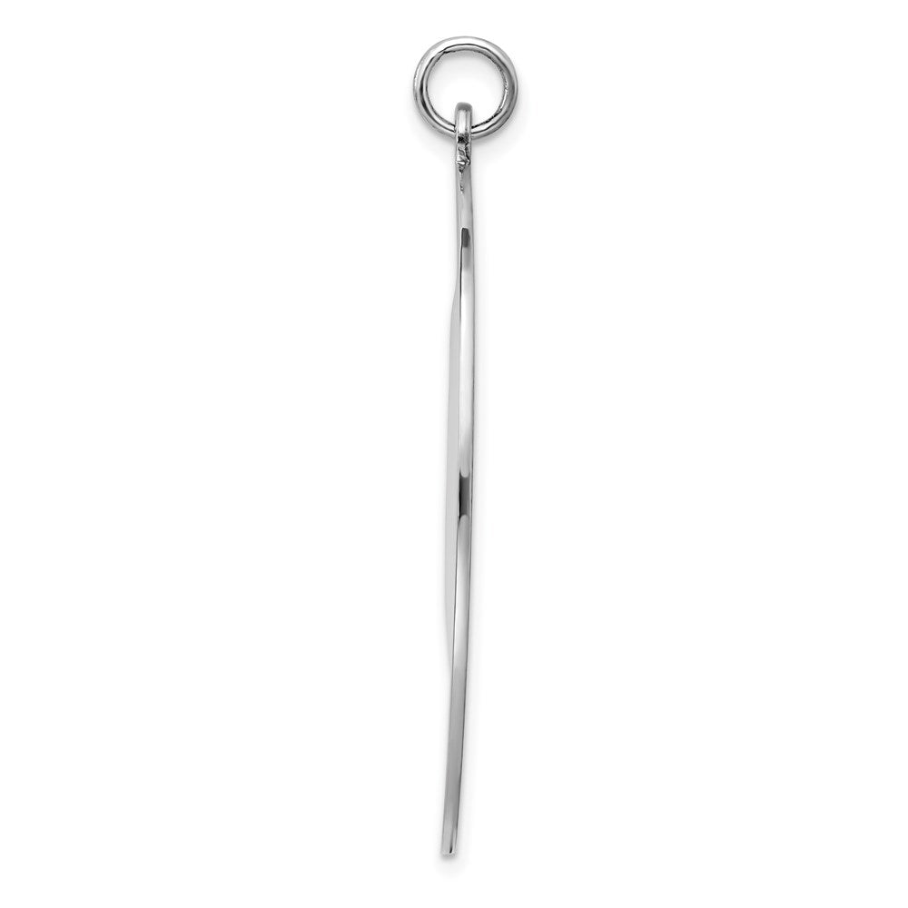 Sterling Silver Rhodium Plated Eng. Rnd Polish Front/back Disc Charm
