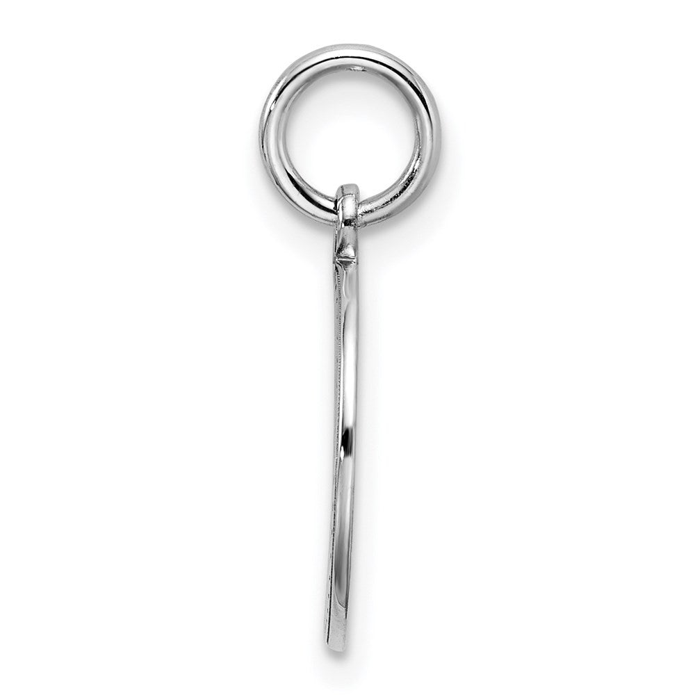 Sterling Silver Rhodium Plated Eng. Rnd Polish Front/back Disc Charm