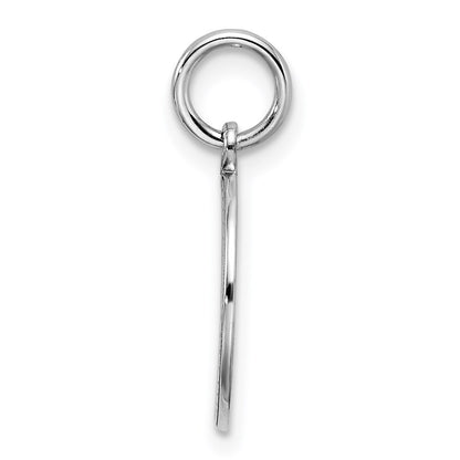 Sterling Silver Rhod-Plated Eng. Rnd Polish Front/Back Disc Charm